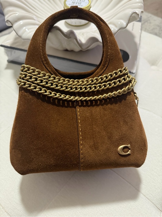 Coach Handbags - Coach Suede Lana 19 Tote Bag with Chain crossbody strap